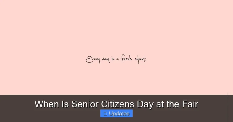 When Is Senior Citizens Day at the Fair