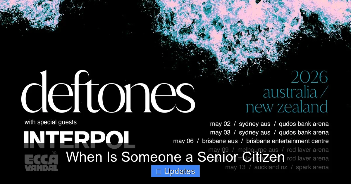 When Is Someone a Senior Citizen
