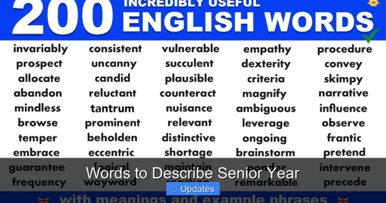 Words to Describe Senior Year