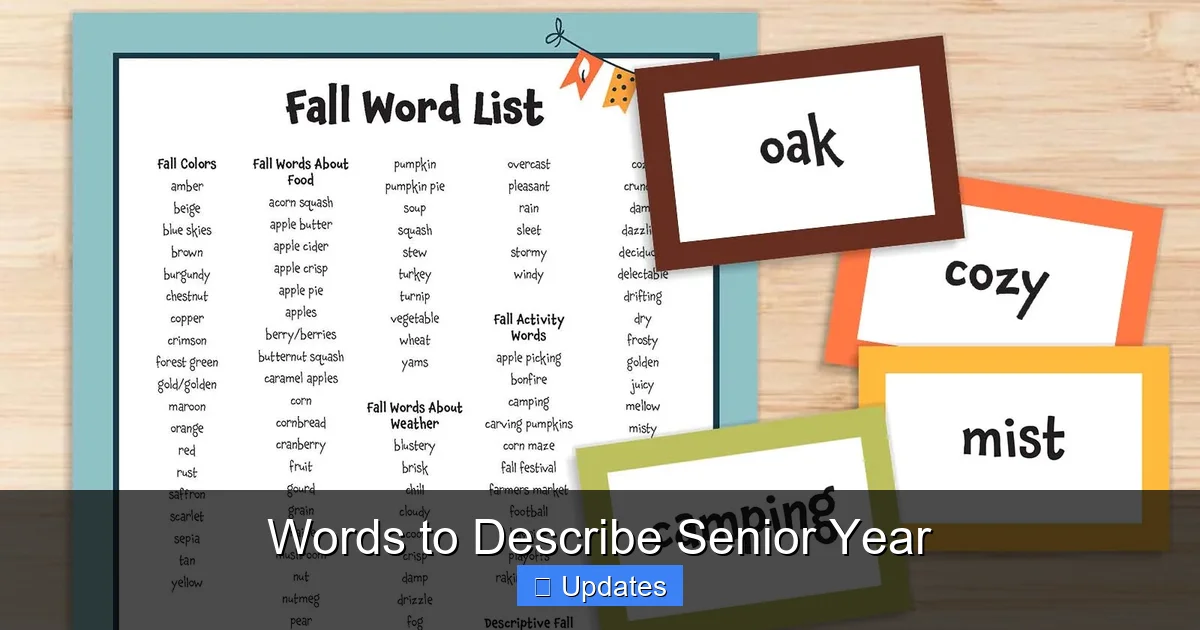 Words to Describe Senior Year