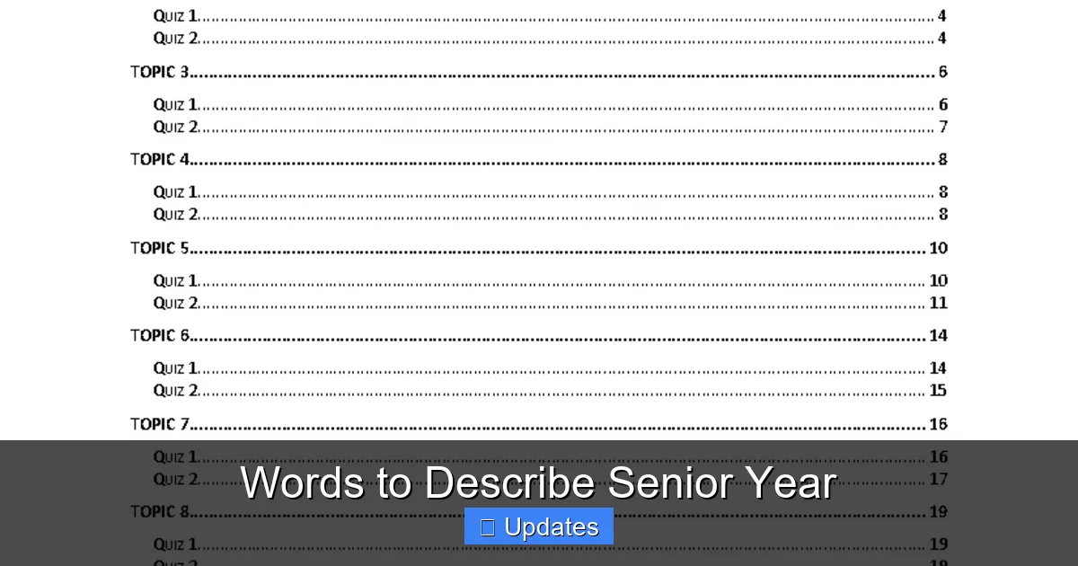 Words to Describe Senior Year