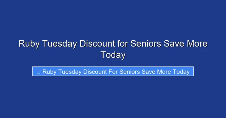 Ruby Tuesday Discount for Seniors Save More Today