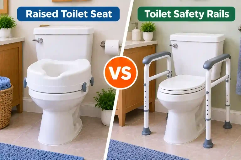 Raised Toilet Seat vs Toilet Safety Rails