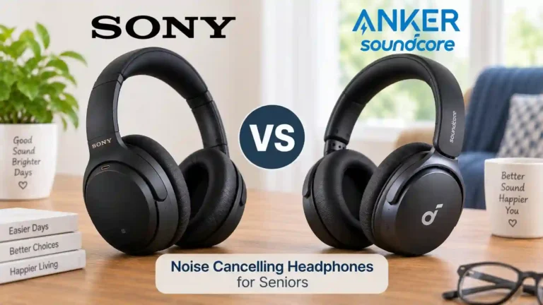 Sony vs Anker Soundcore noise cancelling headphones for seniors comes down to a simple choice. Sony focuses on premium noise control and a lighter design. Soundcore focuses on strong ANC, long battery life, easy travel, and lower cost. For seniors, the best choice may depend less on brand name and more on daily use. Weight, controls, comfort, battery life, and noise control can all matter. The Sony WH-1000XM6 and soundcore Space One Pro are both over-ear wireless headphones. Their features are quite different. Quick Comparison Sony is the better fit for a senior who wants a lighter premium headphone with advanced noise control. The WH-1000XM6 weighs about 8.96 ounces and offers up to 30 hours with noise canceling on. The soundcore Space One Pro is a strong option for a lower-cost setup. It weighs 286.2 grams and offers up to 40 hours with ANC on. It also folds into a smaller shape for travel. The key trade-off is simple: Sony costs much more, while Soundcore offers longer battery life and a lower price. Sony vs Anker Soundcore At a Glance Here is the basic comparison before looking at each headphone in more detail. Feature Sony WH-1000XM6 soundcore Space One Pro Weight 8.96 oz 286.2 g / 10.10 oz ANC Adaptive NC Adaptive ANC 3.0 Battery with ANC Up to 30 hours Up to 40 hours Battery without ANC Up to 40 hours Up to 60 hours Multipoint Yes Yes Fast charging Yes 5 min = 8 hours App Sony Sound Connect soundcore app Current U.S. price checked $459.99 $199.99 Sony's official specifications list Bluetooth 5.3, multipoint, ambient sound, and adaptive noise-control features. Soundcore lists multipoint, Hear ID 2.0, adaptive ANC 3.0, and its foldable design. Sony WH-1000XM6 Review for Seniors The Sony WH-1000XM6 is a premium over-ear headphone. Its main appeal is advanced noise control, a lighter body, and a broad set of smart features. Sony says the WH-1000XM6 uses the QN3 noise-canceling processor and 12 microphones. The system adjusts noise cancellation in real time. Ease of Use The Sony uses physical controls and touch-based functions. It also supports ambient sound and Quick Attention. Bluetooth pairing is designed for everyday wireless use. Multipoint lets the headphones connect with two devices. For a senior who uses a phone and computer, this can be useful. It can reduce the need to disconnect one device before using another. Key Strengths Light weight for an over-ear ANC headphone. Advanced adaptive noise control. Up to 30 hours of battery with ANC. Up to 40 hours without ANC. Bluetooth multipoint. Ambient sound mode. Wired listening is supported. Carrying case is included. Sony lists the WH-1000XM6 at about 8.96 ounces. Potential Drawbacks The purchase price is high. There are many settings to learn. Some advanced features require the companion app. Battery life is shorter than the Space One Pro when ANC is on. Premium features may be unnecessary for simple home listening. soundcore Space One Pro Review for Seniors The soundcore Space One Pro takes a different approach. It offers many premium-style features at a much lower listed price. It has adaptive ANC 3.0, four microphones with AI enhancement, multipoint connection, Hear ID 2.0, and a highly foldable design. Ease of Use The Space One Pro uses physical buttons. This can be useful for people who prefer pressing a button instead of relying on touch gestures. The soundcore app adds more controls. Users can adjust sound and other settings through the app. The headphones also support multipoint connection. This allows two devices to stay connected at the same time. Key Strengths Much lower listed price than Sony. Up to 40 hours with ANC. Up to 60 hours without ANC. Five-minute charge provides up to 8 hours of listening. Adaptive ANC 3.0. Four microphones with AI enhancement. Multipoint connection. Highly foldable design. Hear ID 2.0 for sound customization. Potential Drawbacks It is heavier than the Sony. The many app settings may take time to learn. The premium Sony model has a more advanced noise-control system. Its larger weight may matter during long listening sessions. Which Is Easier for Seniors to Use? Ease of use depends on what the user values. The Sony has a weight advantage. At about 8.96 ounces, it is noticeably lighter than the 286.2-gram Space One Pro. That may matter during long listening sessions. Soundcore has another advantage. Its physical-button design can appeal to people who prefer simple button controls. For seniors, simple controls can matter more than having the largest feature list. The Sony may suit someone who wants a lighter headphone. The Soundcore may suit someone who wants long battery life and straightforward physical controls. Performance Comparison Both headphones are designed for noisy environments. Both use adaptive noise cancellation. Sony's WH-1000XM6 uses the QN3 processor and 12 microphones for real-time noise-control processing. Soundcore's Space One Pro uses a four-stage noise-cancellation system. It combines microphones, an acoustic chamber, and adaptive ANC 3.0. For travel, both can be useful. Sony offers strong noise-control technology. Soundcore offers longer ANC battery life. Sound quality is also adjustable on both models. Soundcore provides Hear ID 2.0. Sony provides sound customization through its app. Comfort, Accessibility, and Senior-Friendly Design Weight is one of the clearest differences. Comfort Factor Sony WH-1000XM6 soundcore Space One Pro Weight About 8.96 oz 286.2 g Over-ear design Yes Yes Foldable Yes Super foldable Long battery Good Excellent Travel use Strong Strong Sony has the lower listed weight. Soundcore has the more aggressive folding design. The Space One Pro's FlexiCurve design reduces its folded size by 50%, according to soundcore. For a senior who travels often, this can make storage easier. Features Comparison The biggest feature differences are shown below. Feature Sony WH-1000XM6 soundcore Space One Pro Noise control Adaptive NC Adaptive ANC 3.0 Battery with ANC 30 hours 40 hours Fast charging Yes 5 min = 8 hours Multipoint Yes Yes Sound customization Sony app Hear ID 2.0 Microphones 12 for ANC system 4 with AI enhancement Folding Compact design 50% smaller folded size Sony's specifications confirm multipoint, ambient sound, adaptive noise-control functions, and up to 30 hours with ANC. Soundcore confirms 40 hours with ANC, 60 hours without ANC, and five minutes of charging for up to eight hours. Price, Maintenance, and Long-Term Value Price is a major difference. Sony's official U.S. product page currently lists the WH-1000XM6 at $459.99. Soundcore's U.S. product page lists the Space One Pro at $199.99. That makes the Soundcore option much less expensive at the prices checked. Cost Factor Sony soundcore Listed U.S. price checked $459.99 $199.99 Battery with ANC 30 hours 40 hours Charging benefit Fast charging 5 min = 8 hours App Yes Yes Carrying Case included Foldable design Prices can change. A sale can also change the value comparison. For someone who wants premium features and does not mind the higher cost, Sony offers a more premium package. For someone who wants useful ANC without spending as much, Soundcore has a strong value case. Who Should Choose Sony WH-1000XM6? Choose Sony if: Lower weight matters. Advanced noise cancellation is a top priority. You want a premium headphone. You often switch between two devices. You want ambient sound features. You are comfortable paying more. You want a headphone designed around advanced noise-control technology. Who Should Choose soundcore Space One Pro? Choose Soundcore if: You want to spend less. Long battery life matters. You travel often. You like physical buttons. You want very fast charging. You want a highly foldable headphone. You want many customization options without paying Sony's listed price. Sony vs Anker Soundcore — Final Verdict There is no need to treat these headphones as identical choices. Best for lower weight: Sony WH-1000XM6 Best for battery life: soundcore Space One Pro Best for lower listed price: soundcore Space One Pro Best for premium noise-control features: Sony WH-1000XM6 Best for compact travel storage: soundcore Space One Pro For many seniors, the most important question is how the headphones will be used. A person who listens for hours may care more about weight. A frequent traveler may care more about battery life and folding size. Scoring Summary The scores below are editorial comparisons based on the verified specifications and practical senior-use factors discussed above. They are not laboratory test scores. Category Sony WH-1000XM6 soundcore Space One Pro Ease of Use 9/10 8/10 Senior-Friendly Design 9/10 8/10 Battery Life 8/10 10/10 Noise Control Features 10/10 9/10 Portability 9/10 10/10 Value 7/10 10/10 How We Evaluate Products This comparison focuses on factors that can matter in everyday senior use. We looked at: Weight Controls Comfort Noise control Battery life Charging Connectivity Portability App features Price Long-term practicality This is a specification-based comparison. No personal hands-on testing is claimed. Senior-Specific Buying Considerations Physical Effort Check the headphone weight. A lighter model may be more comfortable for long sessions. Controls Think about whether physical buttons or touch controls feel easier to operate. Battery Longer battery life means fewer charging sessions. This can be useful for travel. Setup Both headphones use smartphone apps for some features. A user who dislikes apps may prefer to keep settings simple. Storage The Soundcore's highly foldable design may be useful when space is limited. Hearing and Safe Volume Noise cancellation can make music easier to hear in a noisy place. It does not mean higher volume is safer. Keep listening levels comfortable. Common Buying Mistakes Choosing only by brand name. Ignoring headphone weight. Paying for features that will not be used. Forgetting battery life. Ignoring control preferences. Assuming the most expensive model is automatically the easiest to use. Frequently Asked Questions Is Sony WH-1000XM6 lighter than soundcore Space One Pro? Yes. Sony lists the WH-1000XM6 at about 8.96 ounces. Soundcore lists the Space One Pro at 286.2 grams, or 10.10 ounces. Which has longer battery life with noise cancellation? The Space One Pro has the longer rated battery life. Soundcore lists up to 40 hours with ANC. Sony lists up to 30 hours with noise canceling on. Which is cheaper? The soundcore Space One Pro is much cheaper at the current U.S. prices checked. Soundcore lists $199.99, while Sony lists $459.99 for the WH-1000XM6. Do both headphones support two devices? Yes. Both support multipoint connections. Which is better for travel? Both can work well for travel. Sony offers a lighter design, while Soundcore offers longer ANC battery life and a highly foldable structure. Conclusion Sony WH-1000XM6 and soundcore Space One Pro take different paths. Sony focuses on a lighter premium design and advanced noise-control technology. Soundcore offers longer battery life, very fast charging, compact folding, and a much lower listed price. Sony vs Anker Soundcore noise cancelling headphones for seniors
