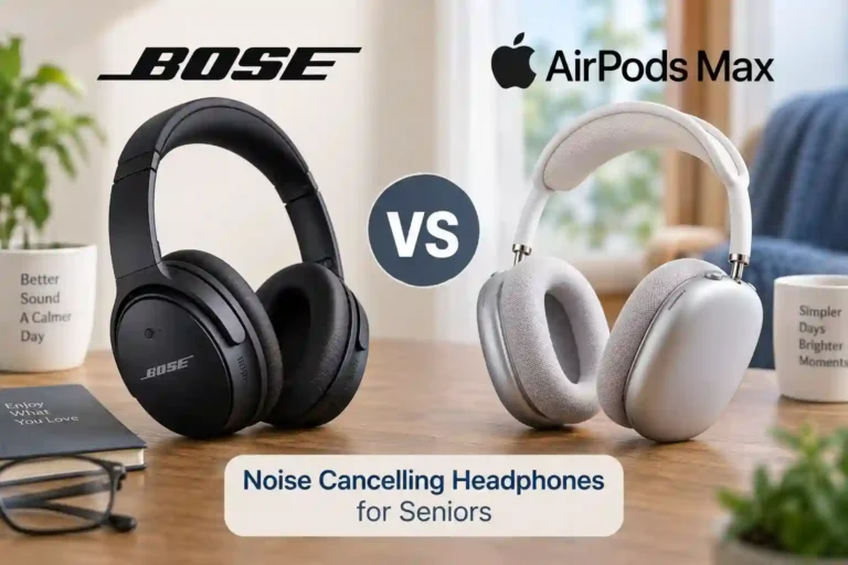 Bose vs Apple AirPods Max noise cancelling headphones for seniors