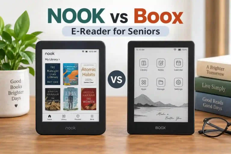 NOOK vs Boox e-reader for seniors