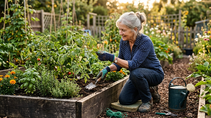 Older adult gardening as a physical hobby that supports an active, brain-healthy lifestyle