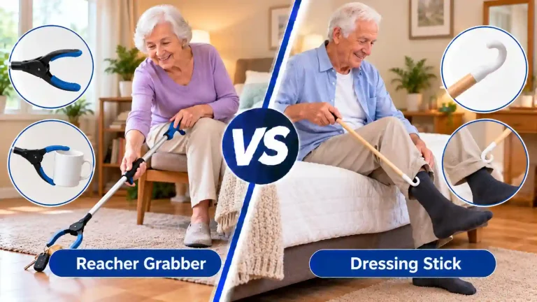 Reacher Grabber vs Dressing Stick