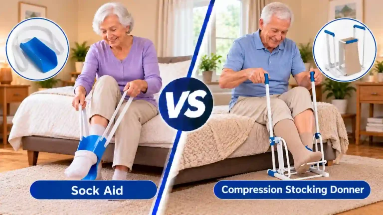 Sock Aid vs Compression Stocking Donner